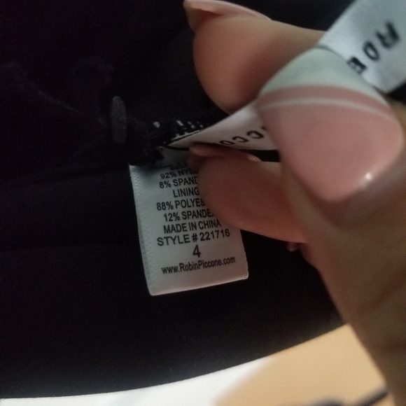 New Robin Piccone Ava Knot One Piece Swimsuit in Black Size 4 - Picture 7 of 7